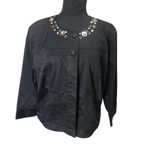 ⭐️NWOT Hearts of Palm Black Embellished Jacket Sz 16